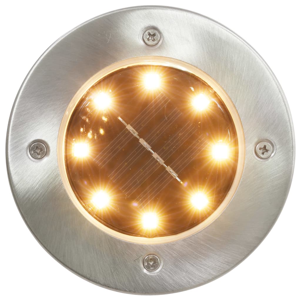 Solar-Bodenleuchten 8 Stk. LED-Leuchtmittel Warmweiß