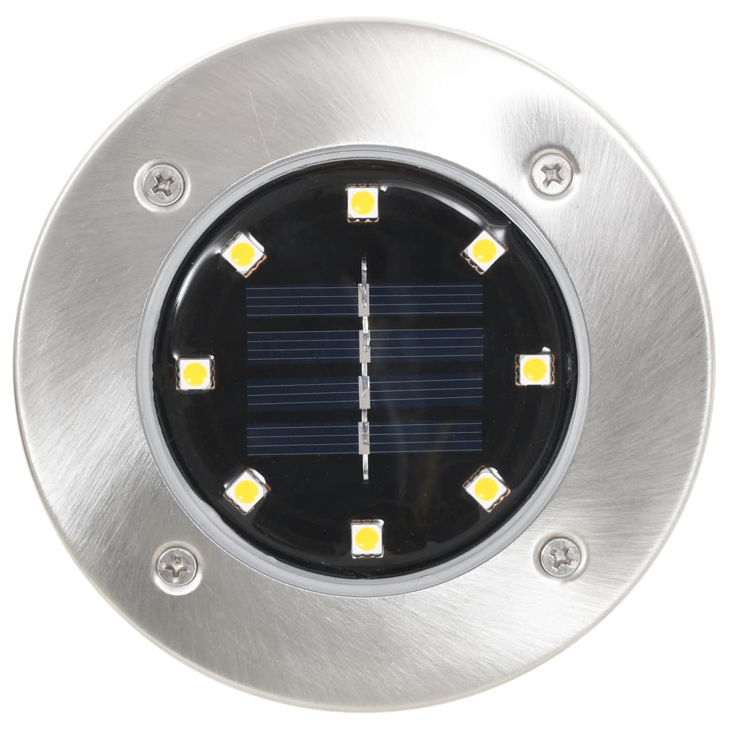 Solar-Bodenleuchten 8 Stk. LED-Leuchtmittel Warmweiß