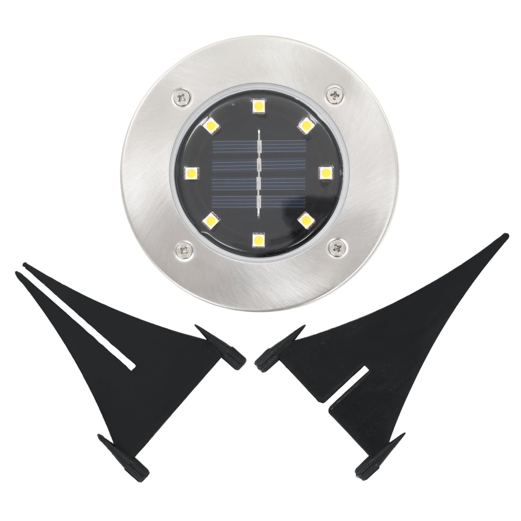 Solar-Bodenleuchten 8 Stk. LED-Leuchtmittel Warmweiß