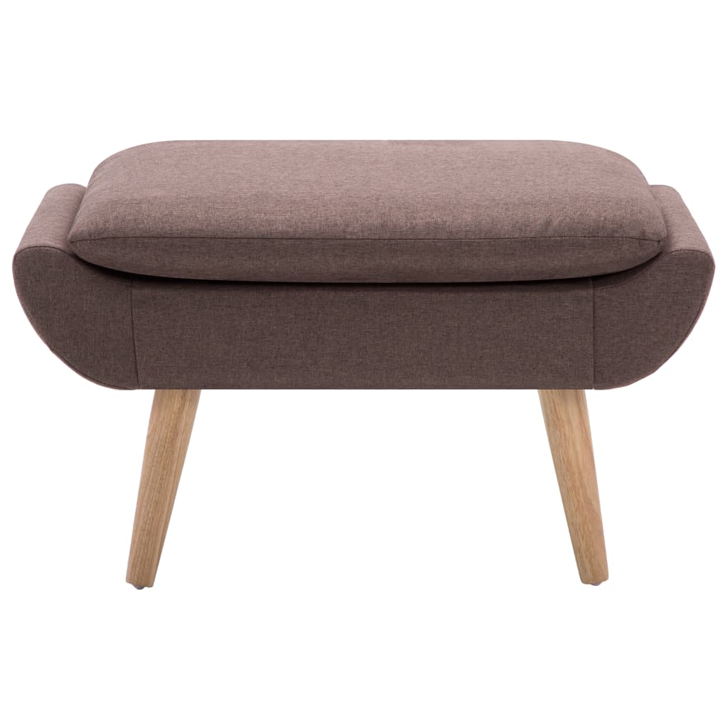 Polsterstuhl mit Fußhocker Braun Stoff