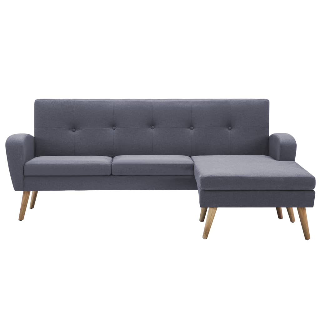 Sofa in L-Form Stoffbezug 186 x 136 x 79 cm Hellgrau