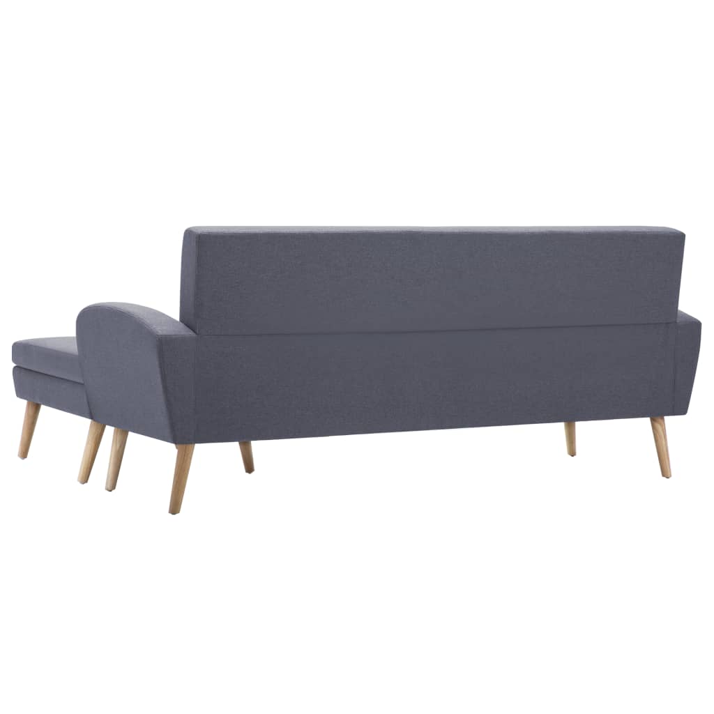 Sofa in L-Form Stoffbezug 186 x 136 x 79 cm Hellgrau