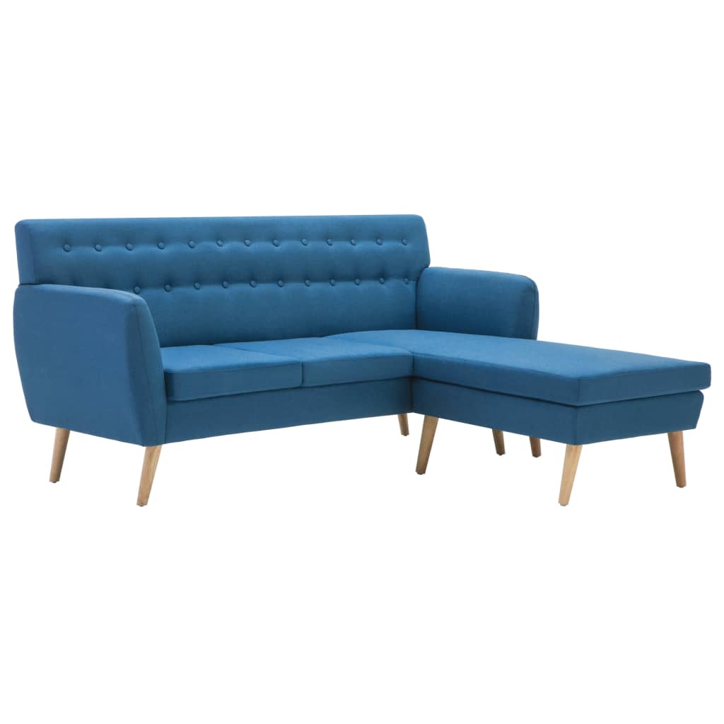 Sofa L-Form Stoff 171,5x138x81,5 cm Blau