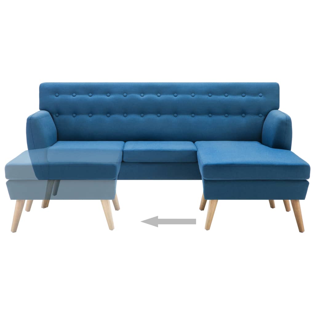 Sofa L-Form Stoff 171,5x138x81,5 cm Blau