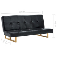 Thumbnail for Schlafsofa Kunstleder Schwarz