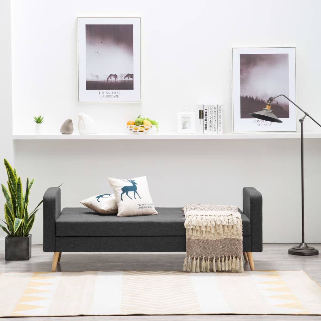 Sofa Stoff Dunkelgrau