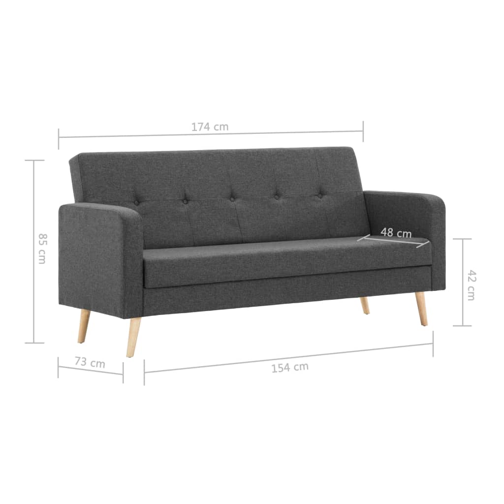 Sofa Stoff Dunkelgrau
