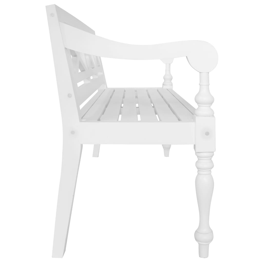 Batavia-Sitzbank 136 cm Mahagoni Massivholz Weiß