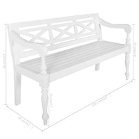 Thumbnail for Batavia-Sitzbank 136 cm Mahagoni Massivholz Weiß