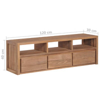 Thumbnail for TV-Schrank Massivholz Teak mit natürlichem Finish 120×30×40 cm
