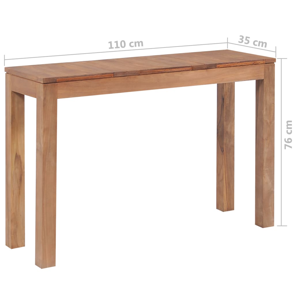 Konsolentisch Teakholz Massiv Natürliches Finish 110x35x76 cm