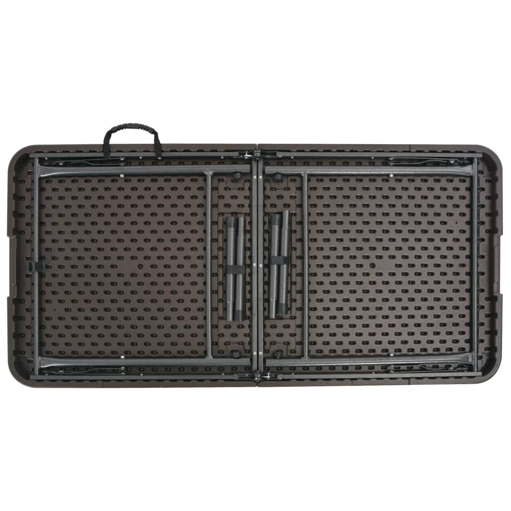 Klappbarer Gartentisch Braun 120x60x74 cm HDPE Rattan-Look