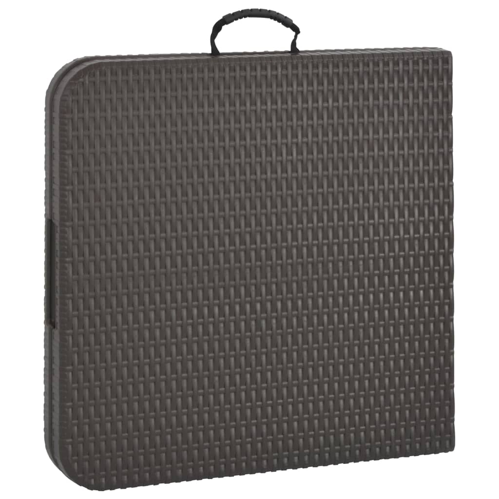 Klappbarer Gartentisch Braun 120x60x74 cm HDPE Rattan-Look