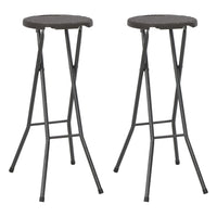 Thumbnail for Klappbare Barhocker 2 Stk. HDPE und Stahl Braun Rattanoptik