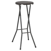 Thumbnail for Klappbare Barhocker 2 Stk. HDPE und Stahl Braun Rattanoptik