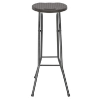 Thumbnail for Klappbare Barhocker 2 Stk. HDPE und Stahl Braun Rattanoptik