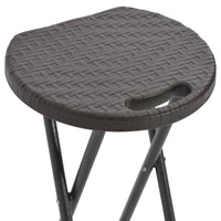 Thumbnail for Klappbare Barhocker 2 Stk. HDPE und Stahl Braun Rattanoptik