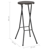 Thumbnail for Klappbare Barhocker 2 Stk. HDPE und Stahl Braun Rattanoptik