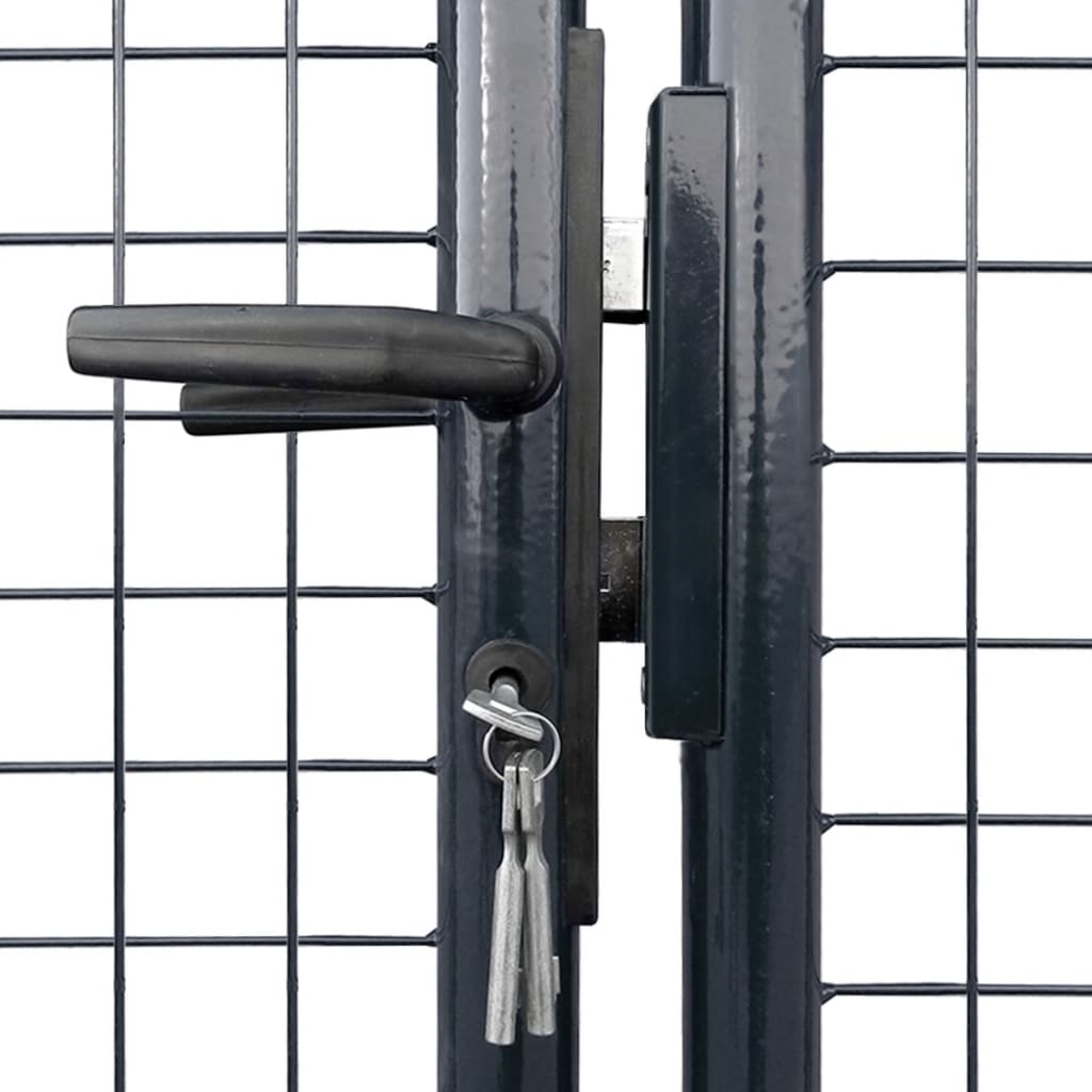 Mesh-Gartentor Verzinkter Stahl 289 x 150 cm Grau