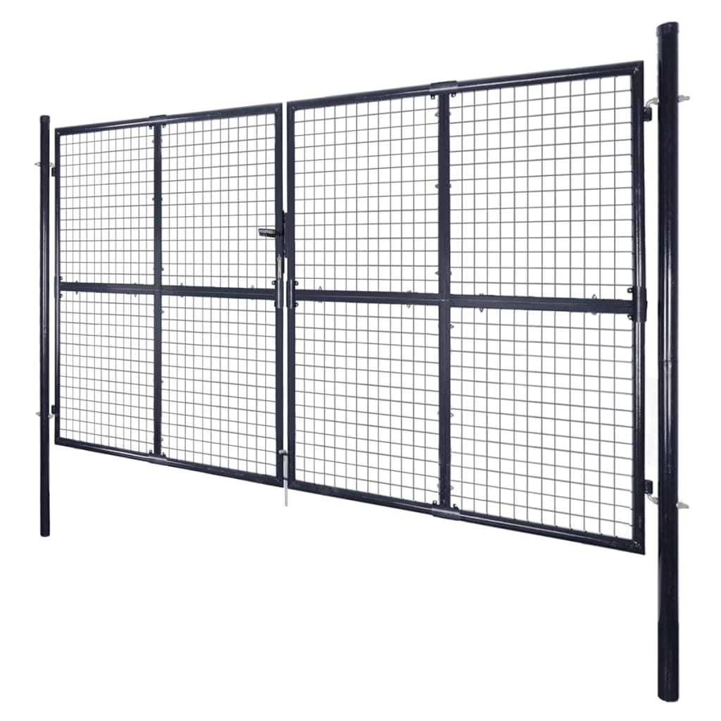 Mesh-Gartentor Verzinkter Stahl 289 x 175 cm Grau
