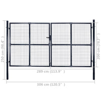Thumbnail for Mesh-Gartentor Verzinkter Stahl 289 x 200 cm Grau