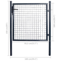 Thumbnail for Mesh-Gartentor Verzinkter Stahl 85,5x100 cm Grau