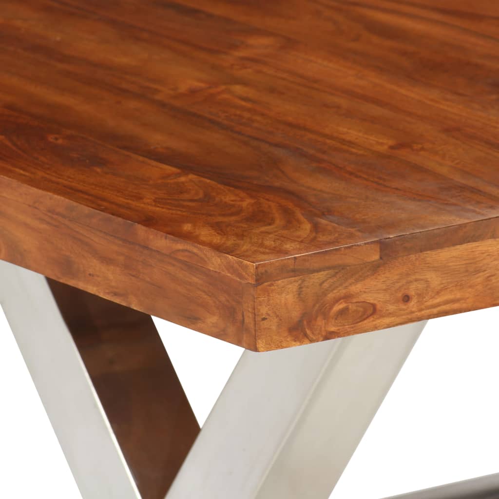 Essgruppe 7-tlg. Akazienholz Massiv mit Palisander-Finish
