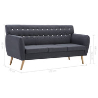 Thumbnail for 3-Sitzer-Sofa Stoffbezug 172x70x82 cm Dunkelgrau