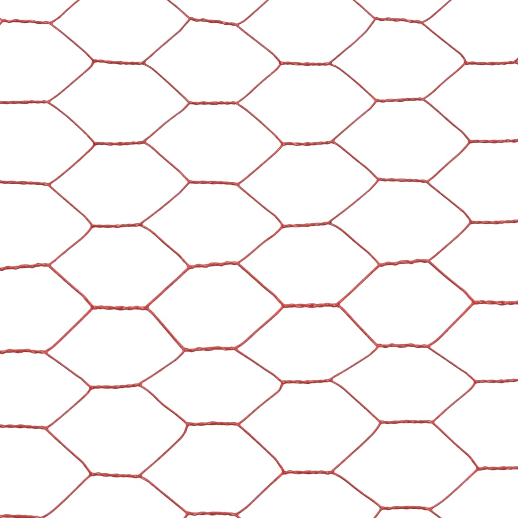 Drahtzaun Stahl mit PVC-Beschichtung 25x0,5 m Rot