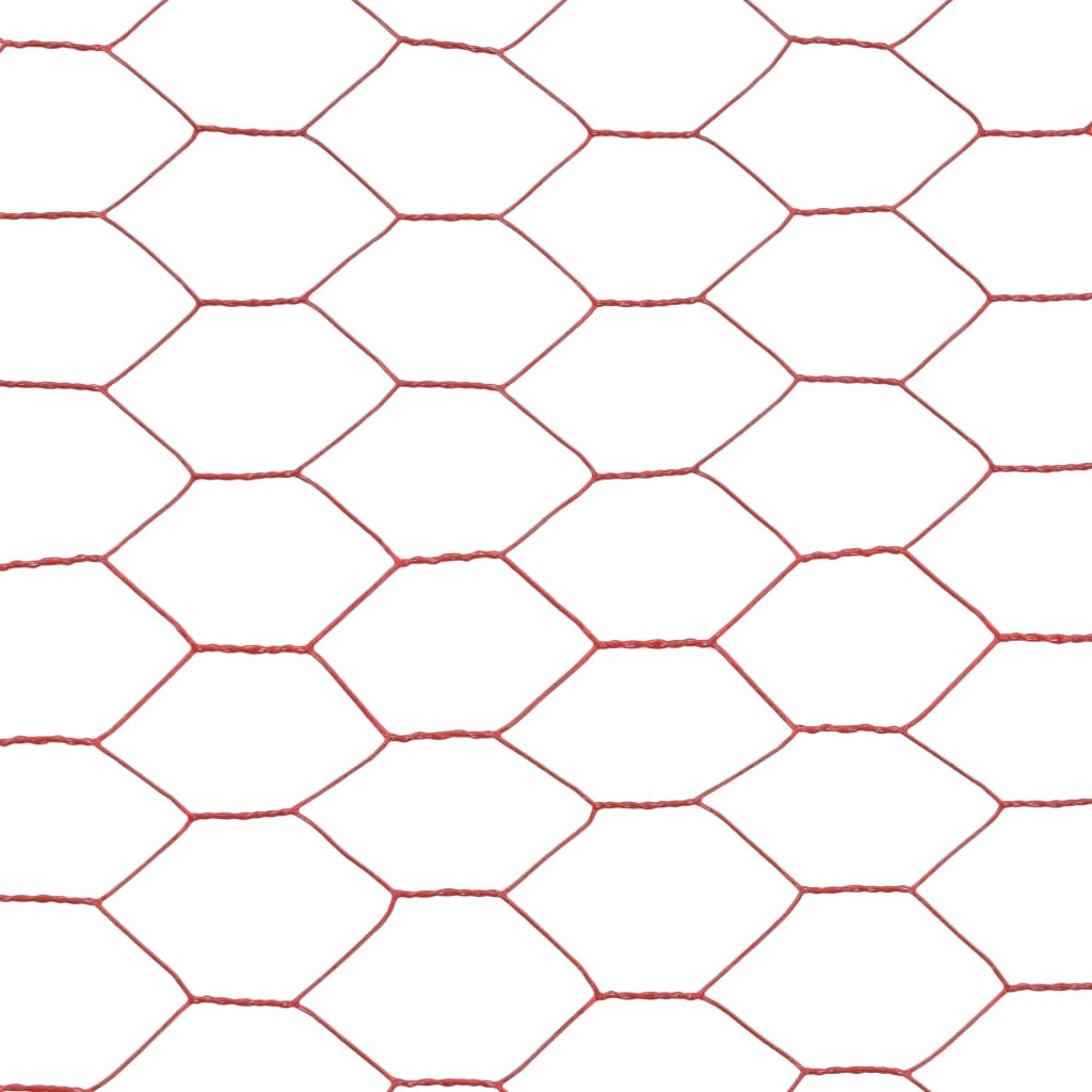 Drahtzaun Stahl mit PVC-Beschichtung 25x0,5 m Rot