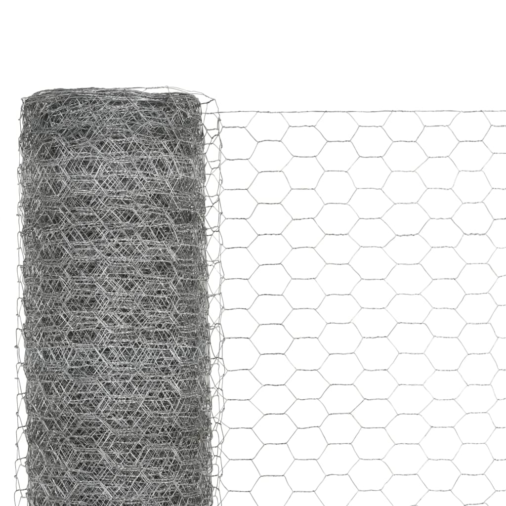 Drahtzaun Verzinkter Stahl 25x1,2 m Silbern