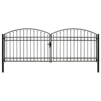 Thumbnail for Zauntor Doppelflügel Gewölbte Spitze Stahl 400 x 125 cm Schwarz