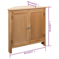 Thumbnail for Eckschrank 80 x 33,5 x 78 cm Massivholz Eiche