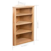Thumbnail for Eckregal 59 x 36 x 100 cm Massivholz Eiche