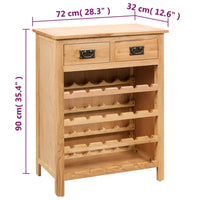 Thumbnail for Weinschrank 72x32x90 cm Massivholz Eiche
