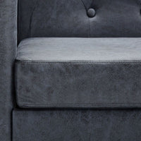 Thumbnail for Chesterfield-Sofa 2-Sitzer Kunstwildleder Grau