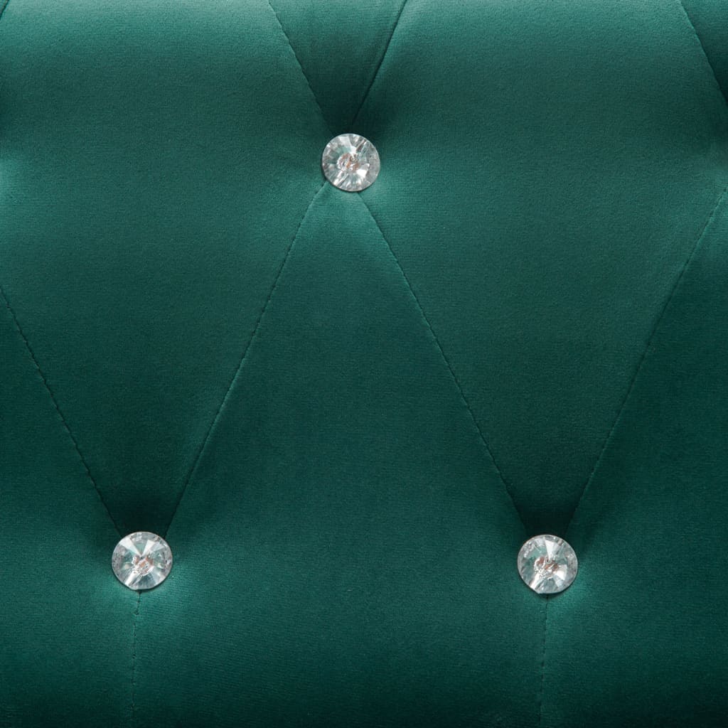 Chesterfield Sofa 2-Sitzer Samtbezug 146 x 75 x 72 cm Grün