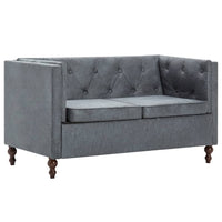 Thumbnail for Chesterfield-Sofa 2-Sitzer Stoffpolsterung Grau