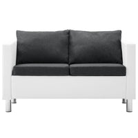 Thumbnail for 2-Sitzer-Sofa Kunstleder Weiß und Dunkelgrau