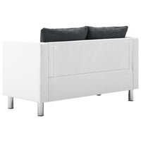 Thumbnail for 2-Sitzer-Sofa Kunstleder Weiß und Dunkelgrau