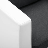 Thumbnail for 2-Sitzer-Sofa Kunstleder Weiß und Dunkelgrau