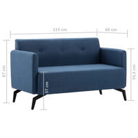 Thumbnail for 2-Sitzer-Sofa Stoffbezug 115 x 60 x 67 cm Blau