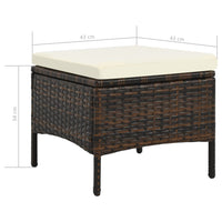 Thumbnail for 2-Sitzer-Gartensofa mit Tisch & Hocker Poly Rattan Braun