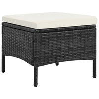 Thumbnail for 2-Sitzer-Gartensofa mit Tisch & Hocker Poly Rattan Schwarz