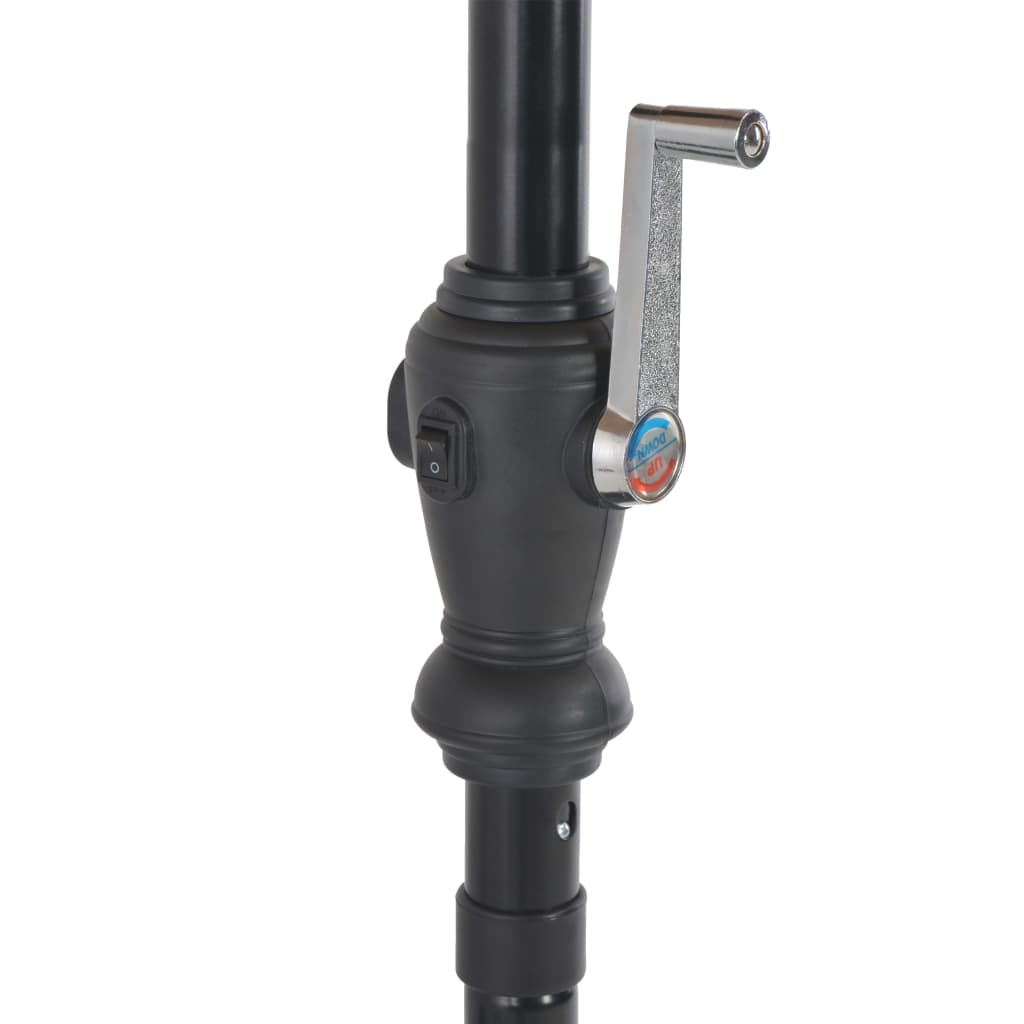 Sonnenschirm mit LED-Leuchten und Stahlmast 300 cm Anthrazit