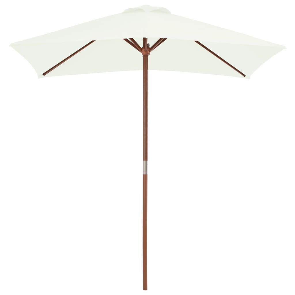 Sonnenschirm mit Holzmast 150 x 200 cm Sandfarben