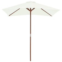 Thumbnail for Sonnenschirm mit Holzmast 150 x 200 cm Sandfarben