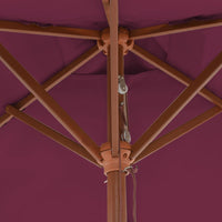 Thumbnail for Sonnenschirm mit Holzmast 150 x 200 cm Bordeauxrot