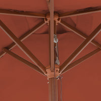 Thumbnail for Sonnenschirm mit Holzmast 150 x 200 cm Terrakotta