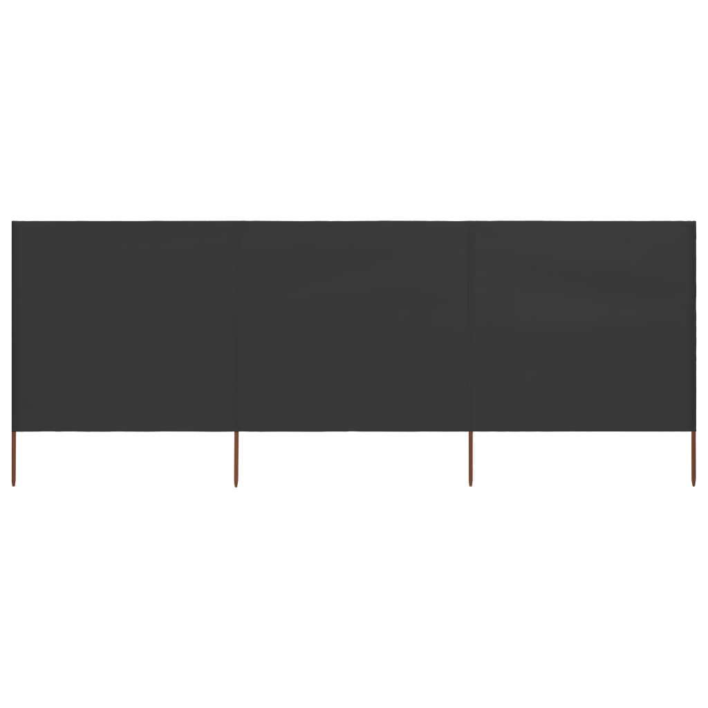 3-teiliges Windschutzgewebe 400 x 120 cm Anthrazit